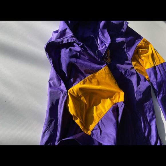 Nike Vintage Logod N Purple Yellow Jacket Pullover 1/4 zip Size XL - Picture 7 of 14